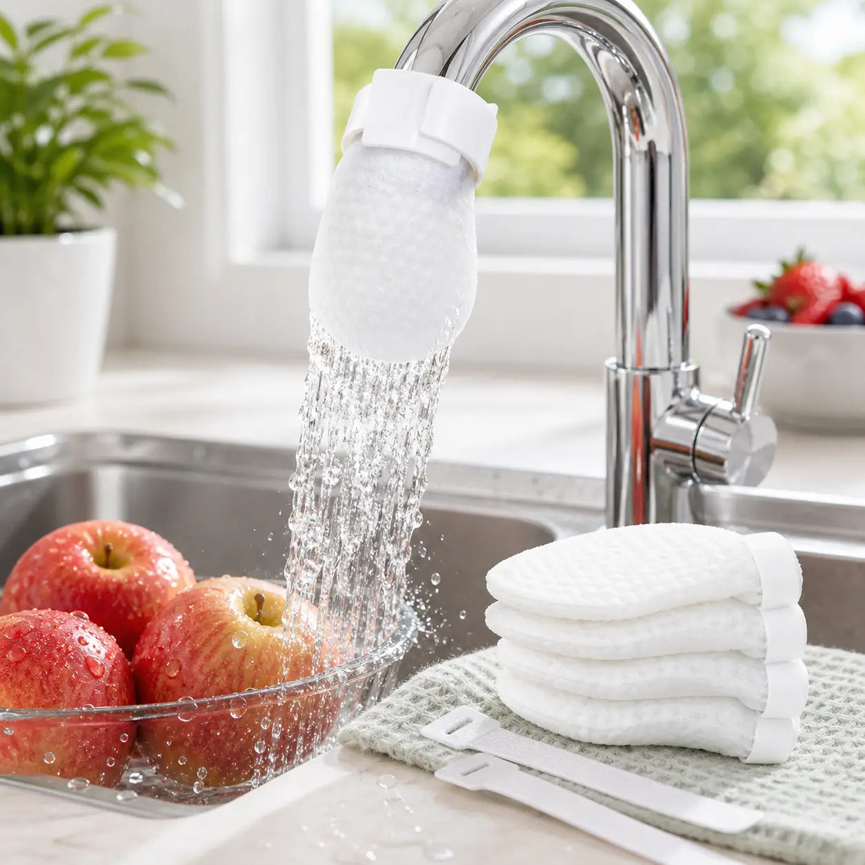 🔥Flash Sale 60% OFF🔥50PCS Disposable Cotton Faucet Filter Bags- Splash-Reducing Sediment Filter Socks for Kitchen & Bathroom