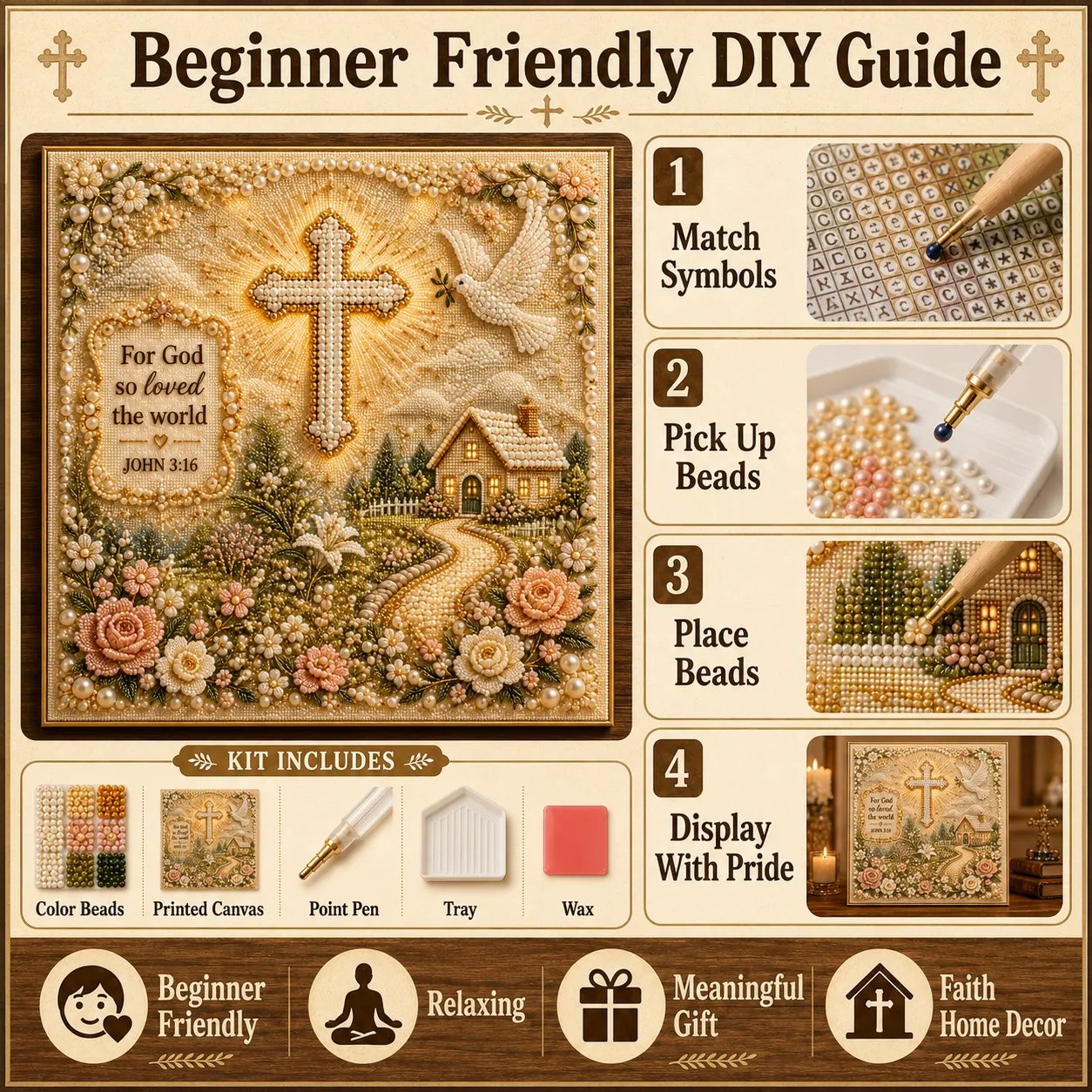 Garden of Faith Pearl Art Collection | Scripture Pearl Art DIY Kit
