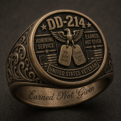 🎖️ DD-214 Veteran Honor Ring — "All Gave Some & Some Gave All"