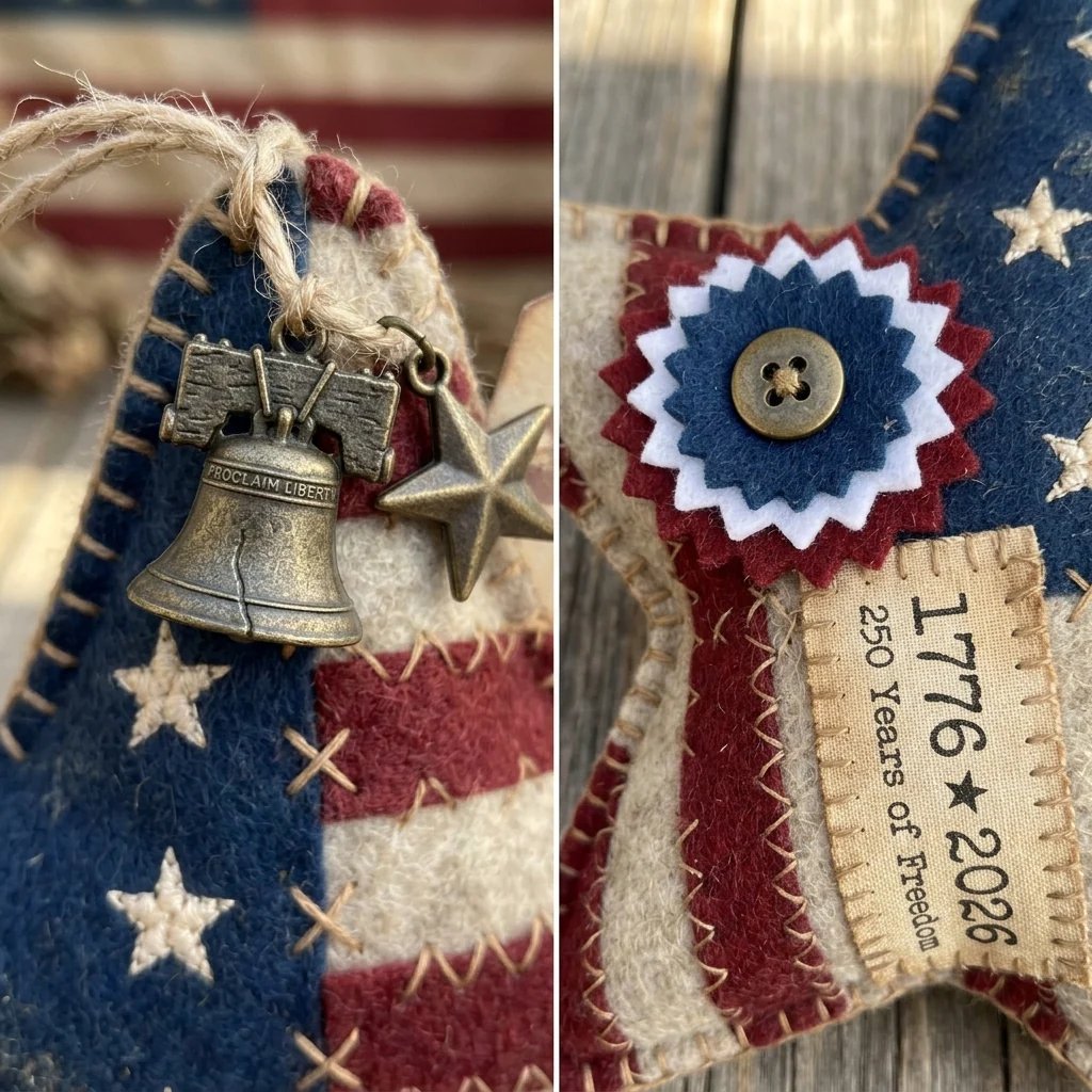 🎁Handcrafted America 250th Anniversary Keepsake Ornaments | Rustic Patriotic Decor 🇺🇸