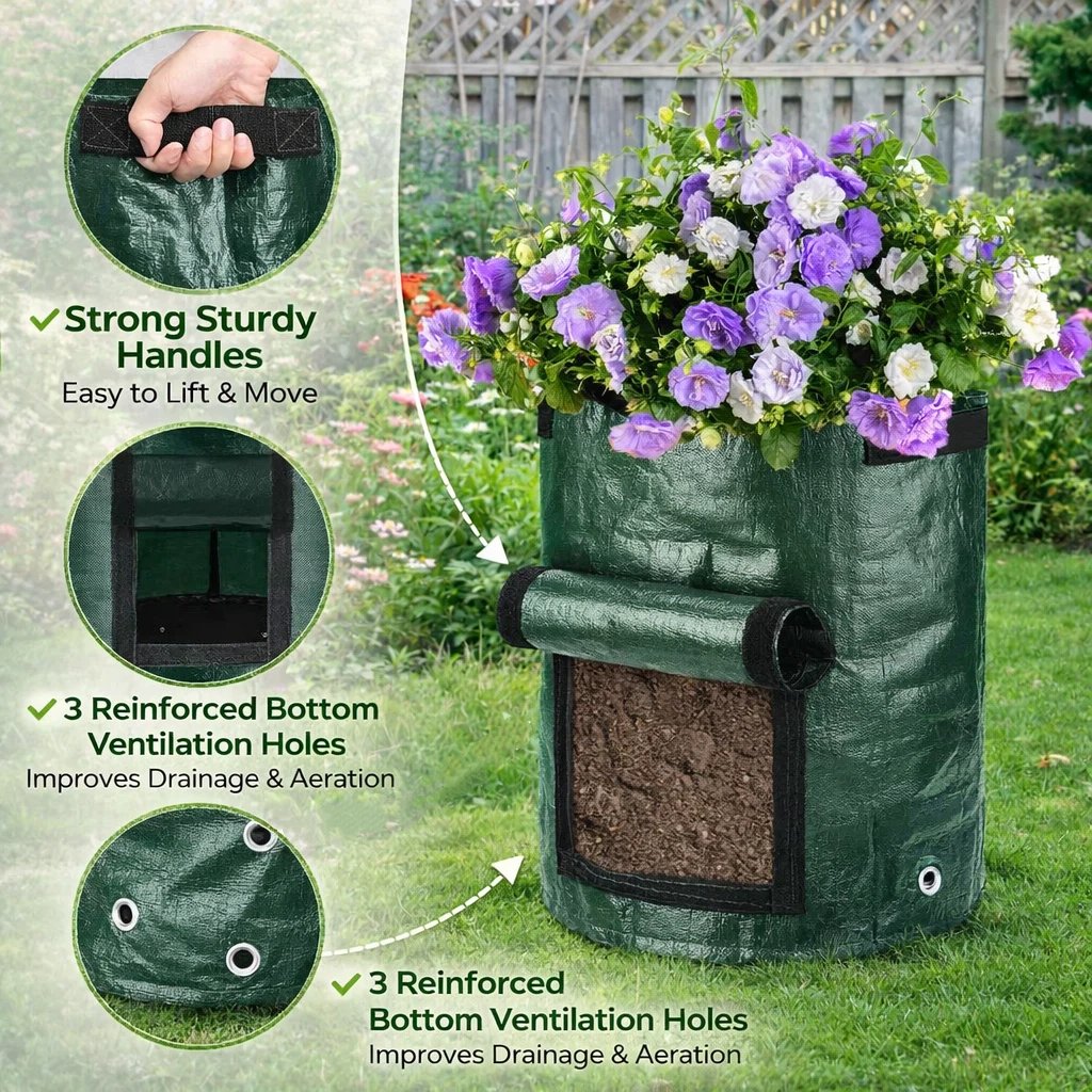 🥔 Garden Cloth Planting Bags – Breathable & Easy Harvest Grow Bags 🔥