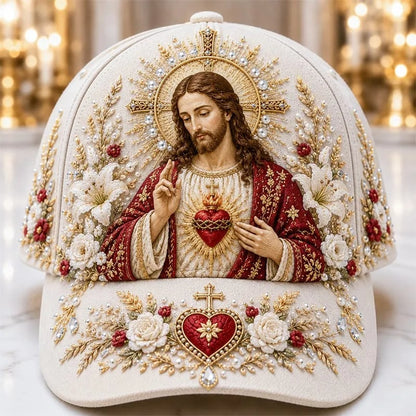 🔥 HOT SALE 49% OFF - ❤️ Sacred Faith Embroidered Baseball Cap | 3D Raised Christian Design, Unisex Comfortable Adjustable Hat for Church, Outdoor Walks & Daily Wear ✝️✨