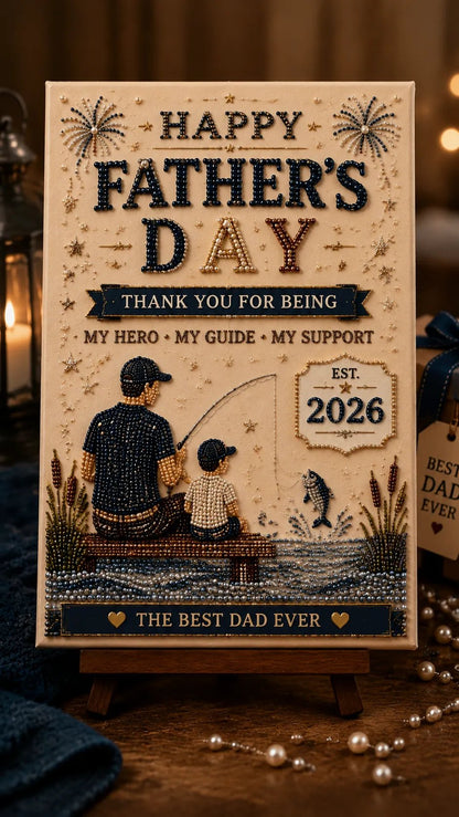 🔥Last Day 50% OFF - 👨‍👧‍👦 Best Dad Ever DIY Pearl Painting Kit ✨💙