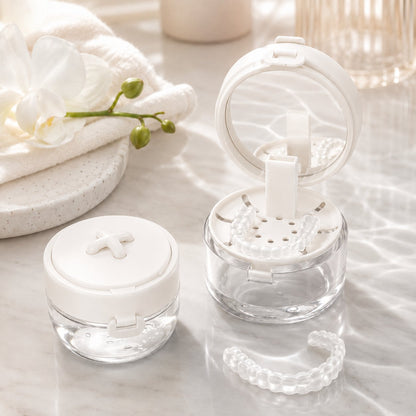 💧Last Day 50% OFF - Portable Retainer and Denture Cleaning Case with Magnetic Lifting Tray