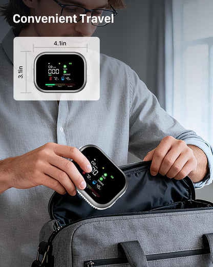 🚨 Smart 6-in-1 Gas Detector – CO Smoke & Gas Leak Alarm With LCD Display