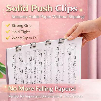 2 Pcs Portable Binder Clip Stapler, with 100 Pcs Small Binder Clips, Non-Destructive Paper Clam Dispenser for Office, Home, School