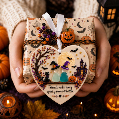 🎃 Halloween Friendship Sea Glass Ornament