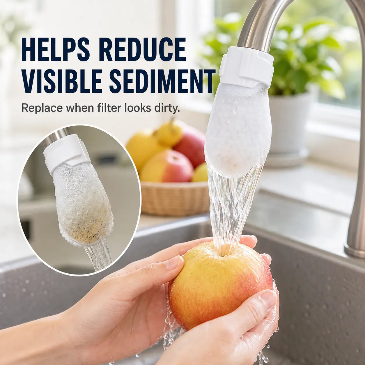 🔥Flash Sale 60% OFF🔥50PCS Disposable Cotton Faucet Filter Bags- Splash-Reducing Sediment Filter Socks for Kitchen & Bathroom