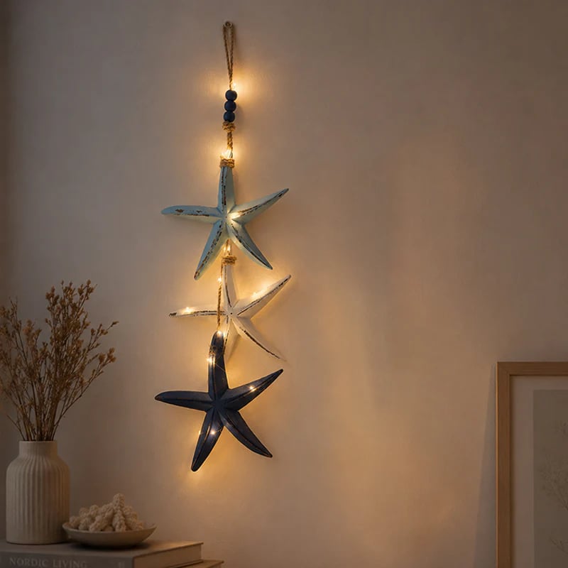 Mediterranean Starfish & Fish Hanging Coastal Ornaments 🐠✨