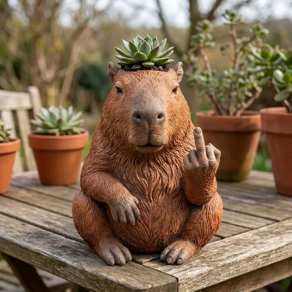 👀The "Zero F*cks" Capybara Planter