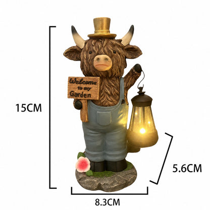 Scottish Highland Bull Garden Welcome Light