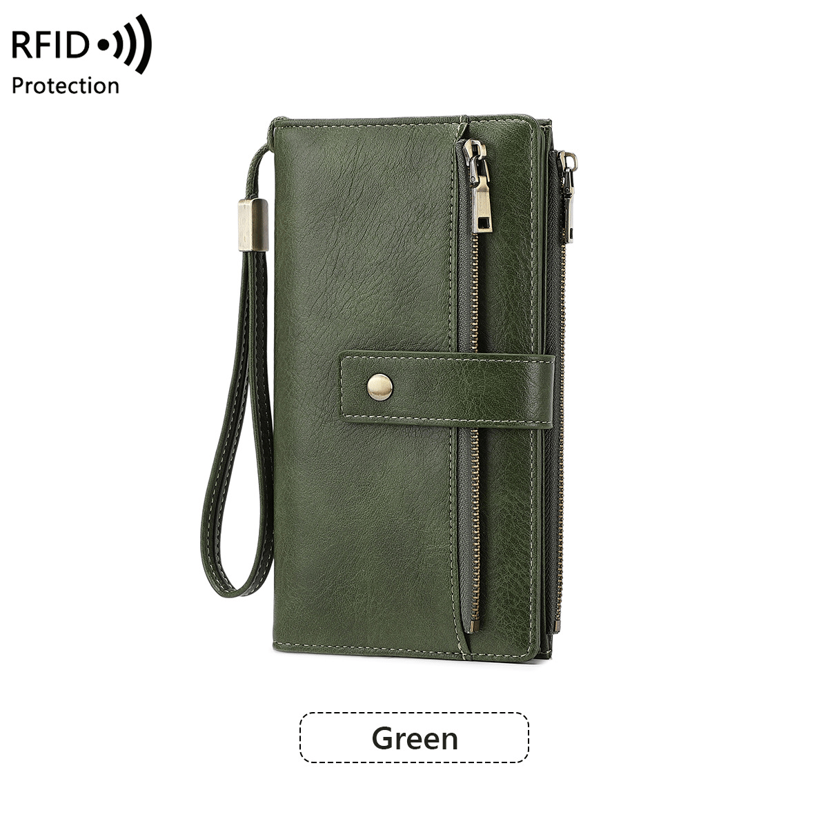 Women's long wallet, stylish clutch, elegant solid color RFID blocking leather wallet👛