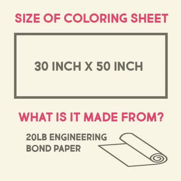 ☀️ Giant Summer Activity Calendar Coloring Poster | 30×50 Inch Family Summer Planner