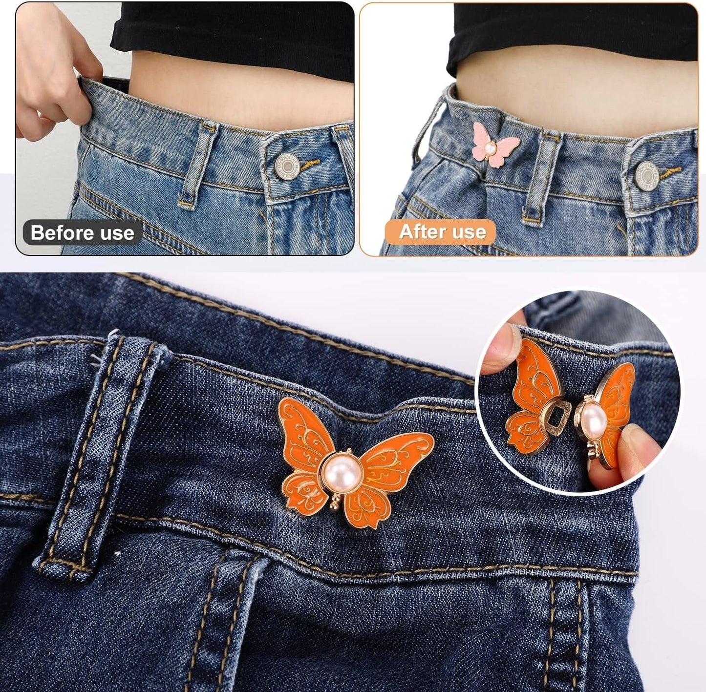 🔥5Pcs Butterfly Pants Waist Tightener