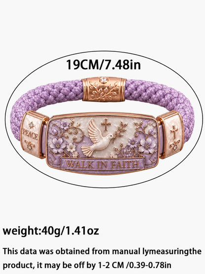 Romantic & Gentle Faith-Inspired Style: Peace Dove and Floral Enamel Bracelet