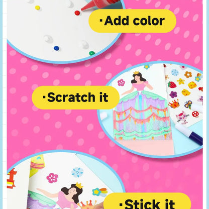 🌈 Rainbow Scratch Painting Kit - 49% OFF- ✨ Magic Scratch Reveal Screen-Free Kids Activity