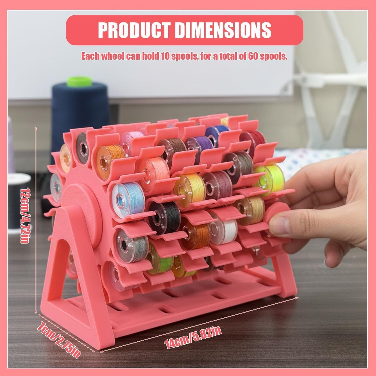 🔥 Last Day 49% OFF - 🧵 Rotating Bobbin Thread Organizer