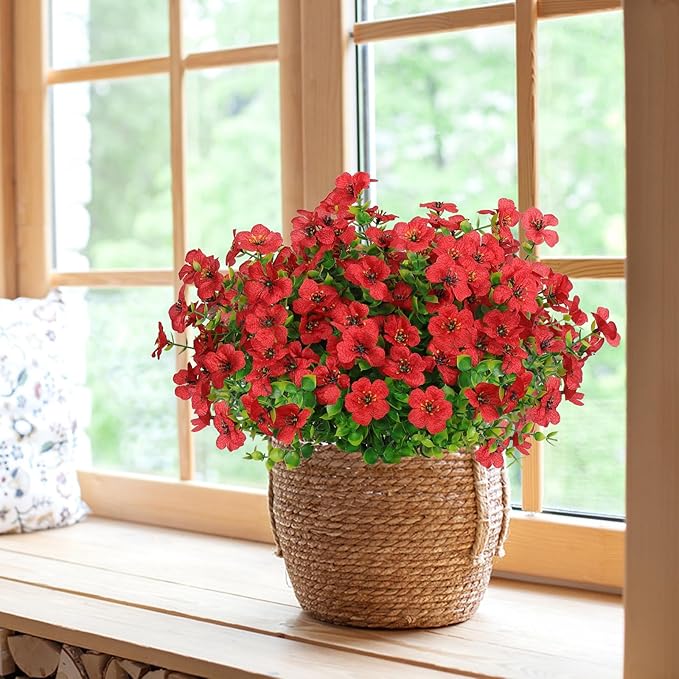 🌸UV Resistant Artificial Flowers – Fade-Free & Colorful for Garden, Patio, Home Decor