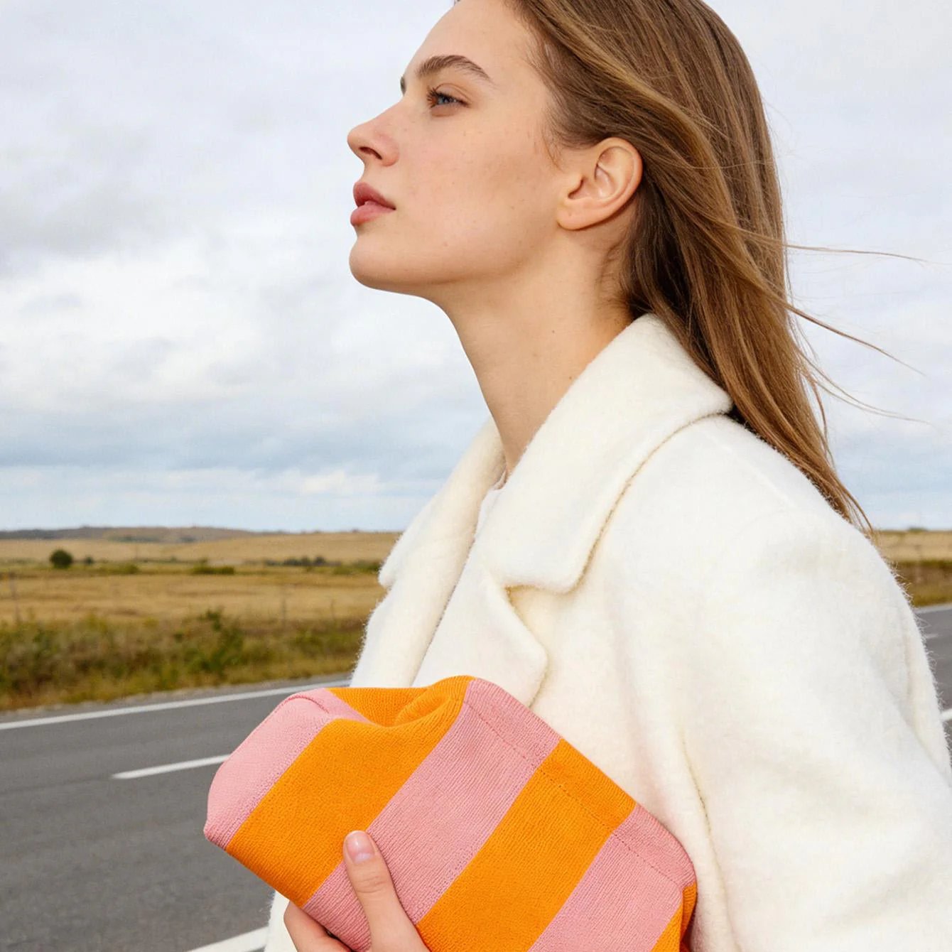 Women's Striped &amp; Diamond Dot Cloud Handbag – Lightweight Clip-Top Crossbody Bag for Everyday Style 👜