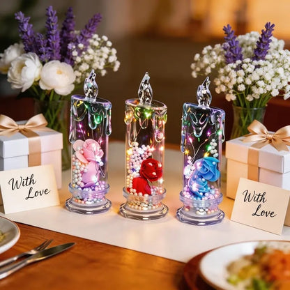 🌹Realistic Rose Candle Lights — Battery-Powered, Smoke-Free LED Roses for Home Decor, Weddings, Parties & Gifts ✨