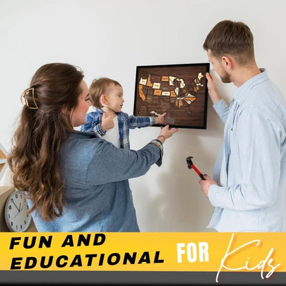 🔥Last Day 49% OFF -❤️Wooden USA Travel Map Puzzle🧩A Stylish Way to Track Your Journey & Memories