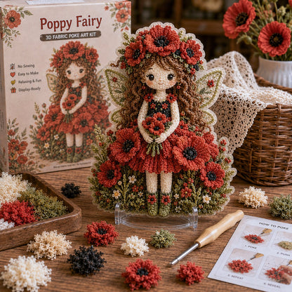🔥HOT SALE 49% OFF – 🌸🧚‍♀️ Flower Fairy 3D Fabric Poke Art Kit | No-Sew Fluffy Fabric Craft with Raised Floral Texture & Display-Ready Fairy Decor ✨
