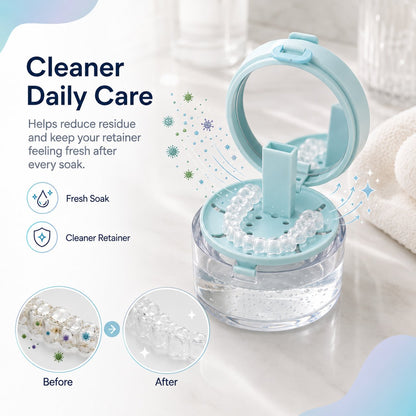 💧Last Day 50% OFF - Portable Retainer and Denture Cleaning Case with Magnetic Lifting Tray