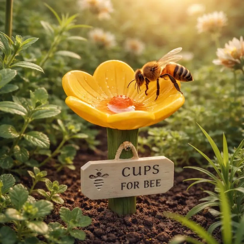 🌸Flower-Shaped Bee Watering Station🐝