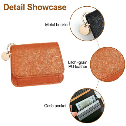 Women's Elegant Minimalist Short Slim Wallet (All-match Trendy Mini 3 Bifold )