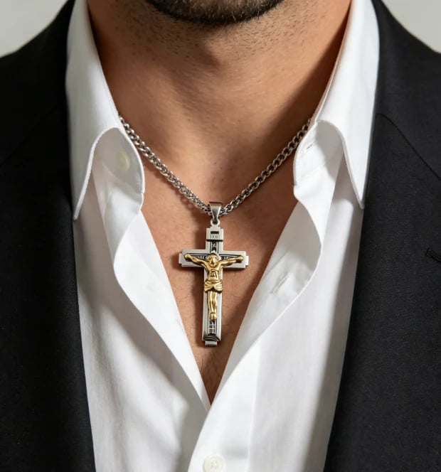 📢📢40% OFF !! ⏰Men's Minimalist Faith Cross Necklace