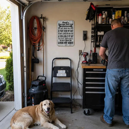 🔥Last Day 50% OFF - 🤘Dad's Garage Shit List Metal Sign