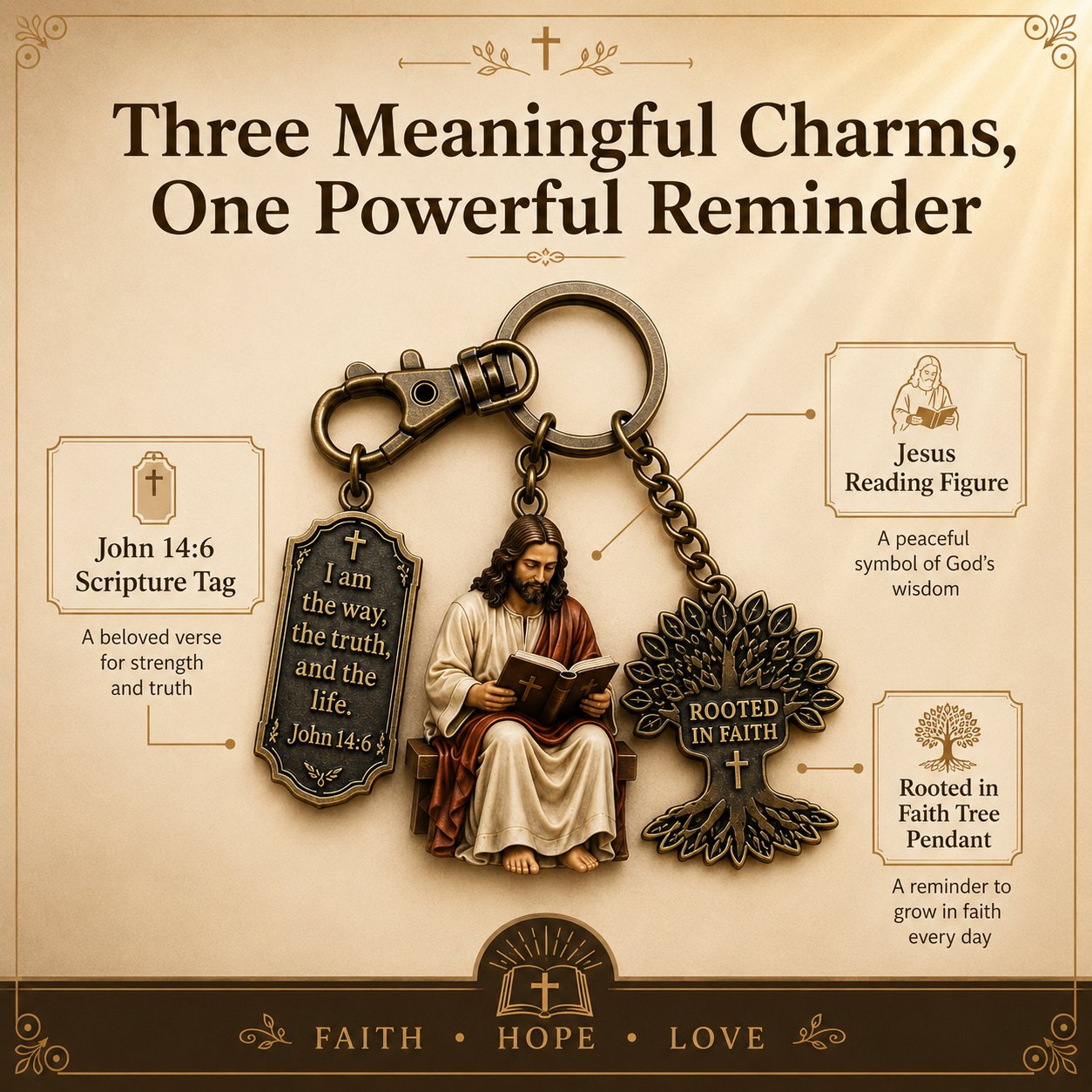🔥LAST DAY 50% OFF - ✝Jesus Reading Keychain