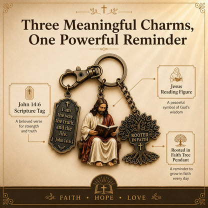 🔥LAST DAY 50% OFF - ✝Jesus Reading Keychain