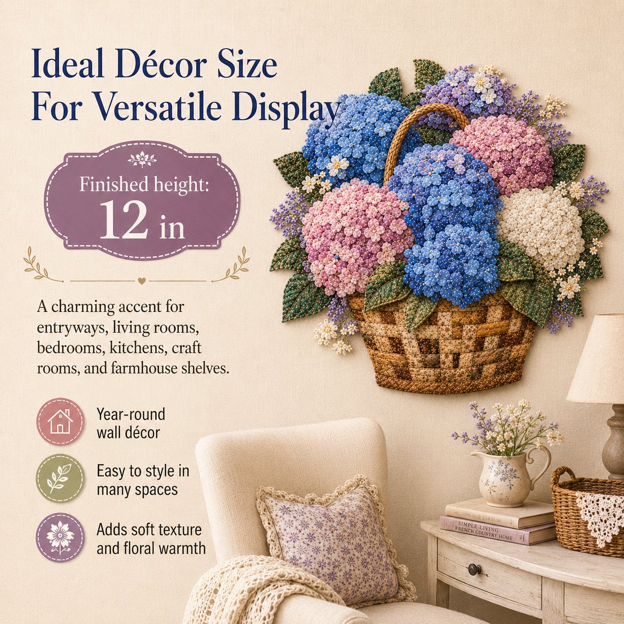 🔥HOT SALE 50% OFF - 🌸Floral Basket Patchwork DIY Kit | 3D Layered Fabric Flower Art Craft for Home Decor & Gifts