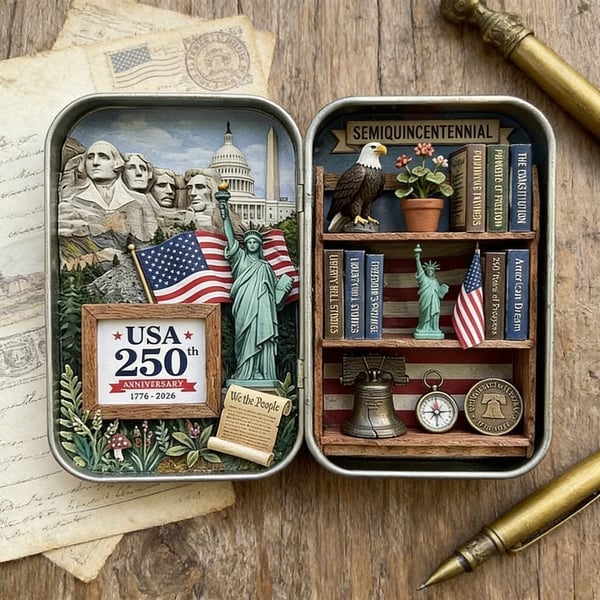 🔥Last Day 49% OFF - ❤️🗽USA 250th Anniversary Pocket Diorama Tin