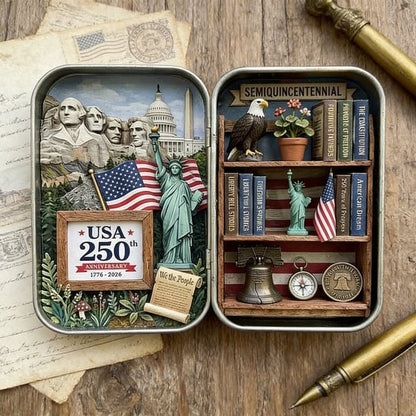 🔥Last Day 49% OFF - ❤️🗽USA 250th Anniversary Pocket Diorama Tin