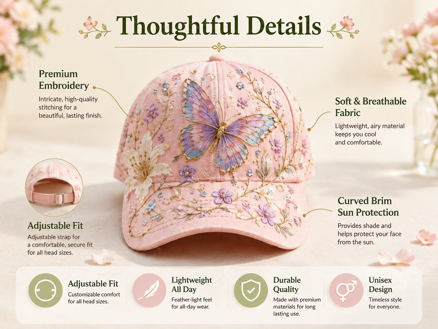 🔥Last Day 49% OFF 🌸🌿Garden Morning Cap  (✨2026 Limited Edition)