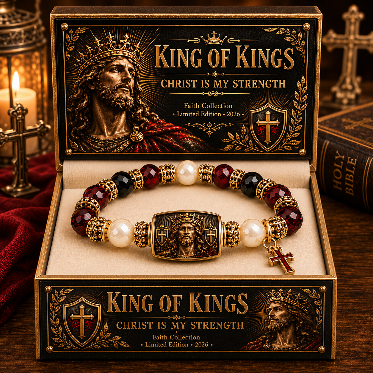 King Of Kings Christ Is My Strength Faith Bracelet✝️ | 2026 Limited Edition Bracelet