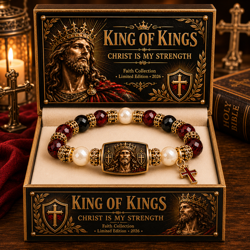 King Of Kings Christ Is My Strength Faith Bracelet✝️ | 2026 Limited Edition Bracelet
