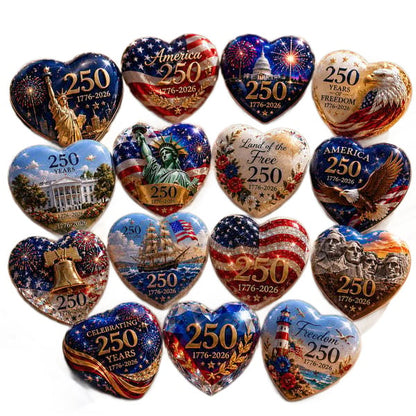 🇺🇸 America 250th Anniversary Commemorative Heart Ornament Collection | 15-Piece Patriotic Keepsake Set🎁Buy 2 Free Shipping