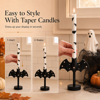 🎃🦇 Flameless Bat Candle Holders for a Safer Halloween Glow