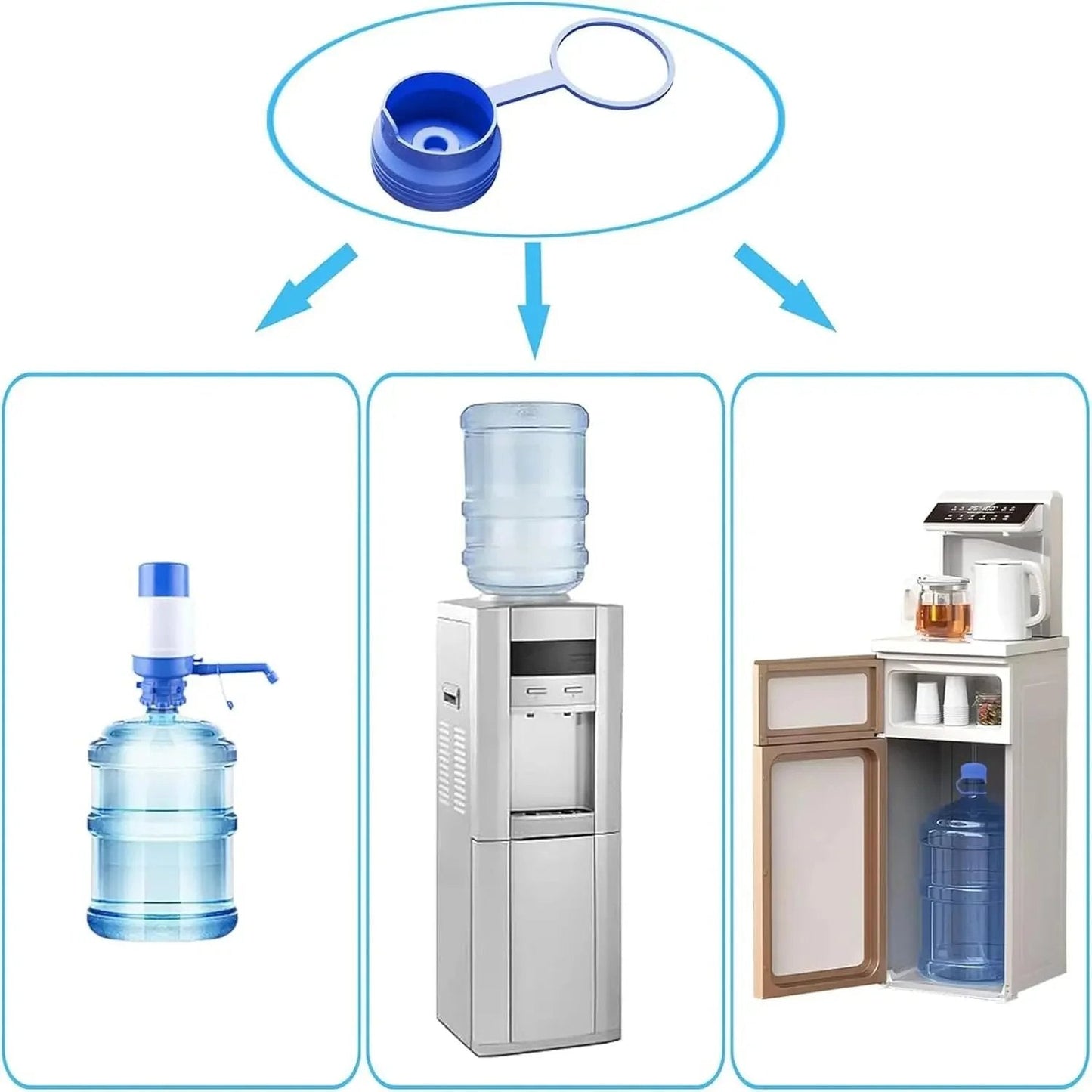 Leak-Proof Water Jug Caps (4 Pack)  – Fits 3 & 5 Gallon Bottles