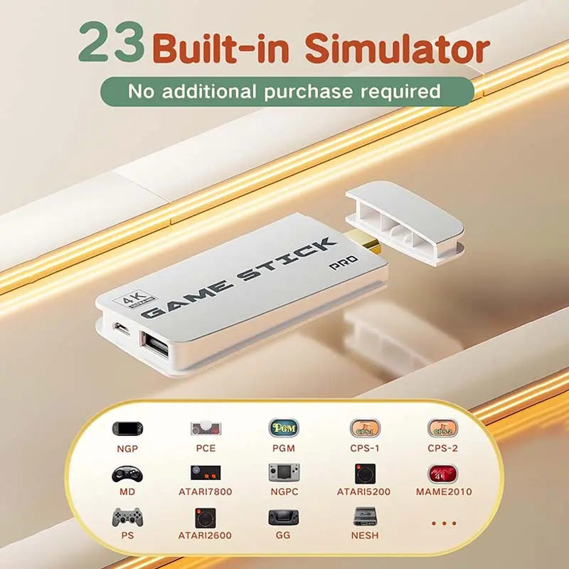 🎮2026 Upgraded Retro Game Stick, 4K HDMI, 40000+ Classic Games, 23 Emulators, Dual Controllers