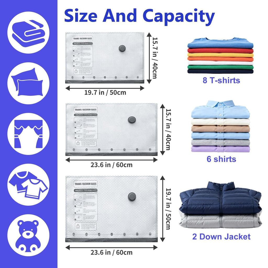 Vacuum Bags for Clothes – Travel & Storage Set🧳