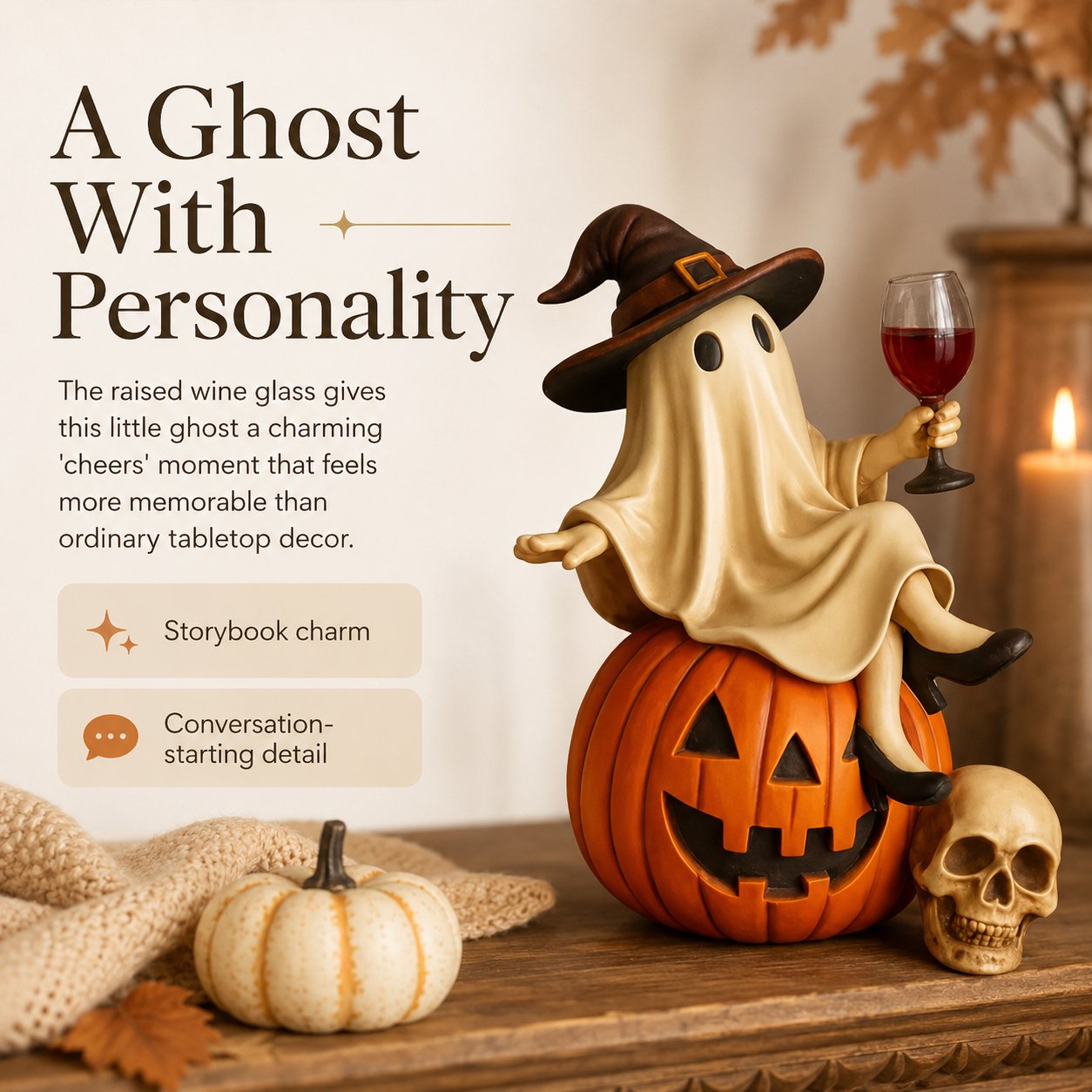 👻🍷Ghost Wine Night Halloween Decor