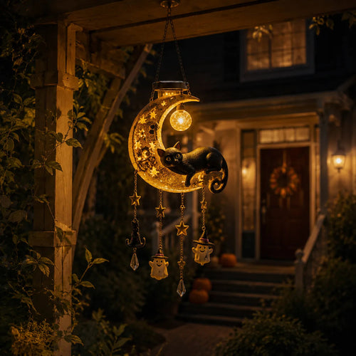 🌙 Every Breeze Carries a Little Halloween Magic——Solar Hanging Lantern for Outdoor Halloween Décor