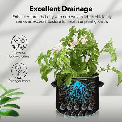 BN-LINK 5-Pack 10 Gallon Grow Bags