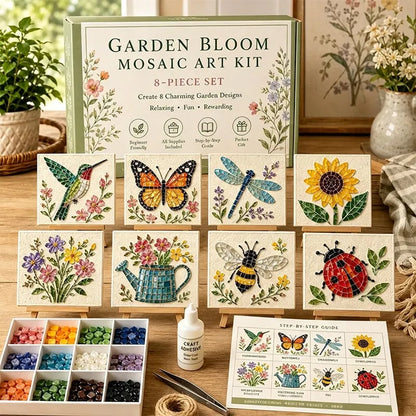 🌿 Watering Can Mosaic Art Kit | Beginner-Friendly Floral DIY Craft with Vibrant Mosaic Beads & Sturdy Display Base ✨