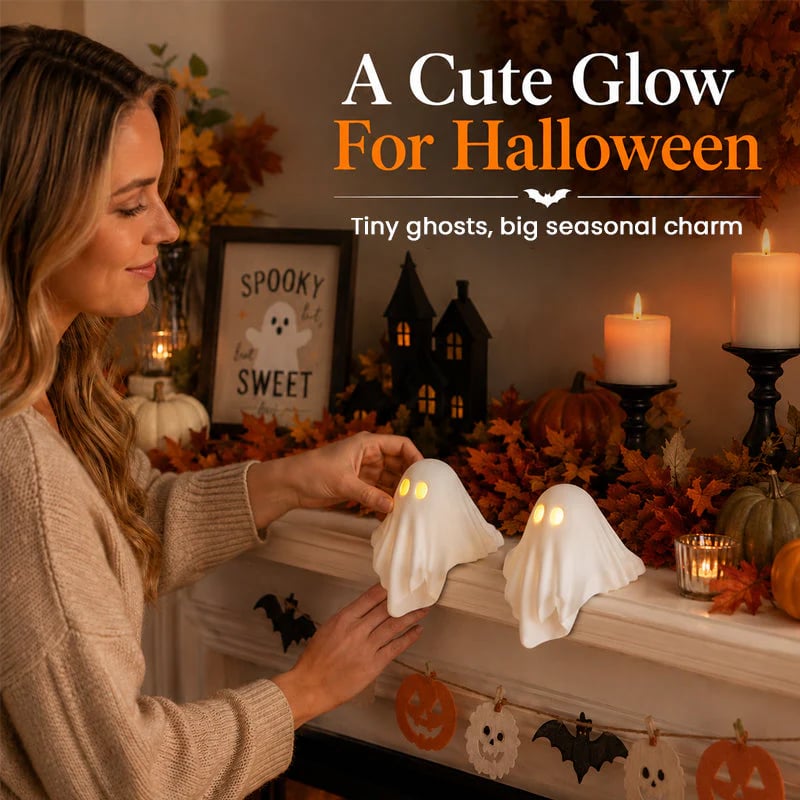 🔥A Tiny Ghost That Lights Up the Night — Cute Glowing Decor for Porch, Window & Halloween👻