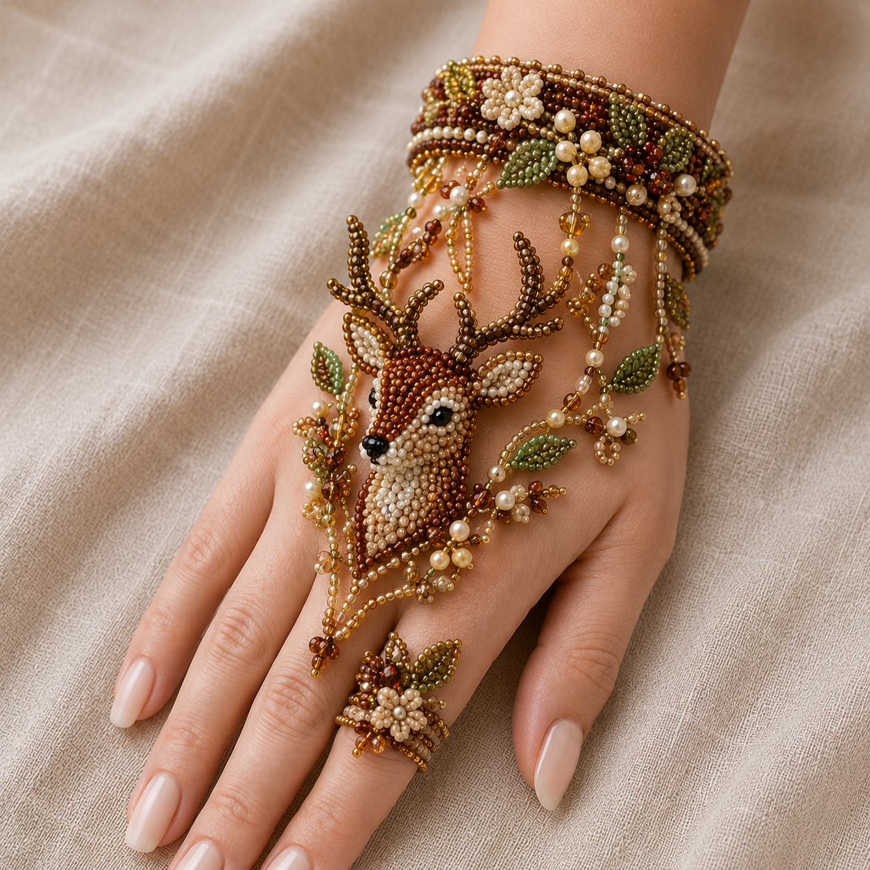 🔥Save 49%  – NEW ARRIVAL✨ DIY Beaded Hand Bracelet Kit – Create Your Own Wearable Art🔥